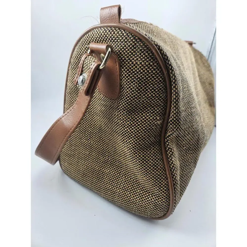 ​Vintage Samsonite Tapestry Duffle Bag Shoulder Strap 14 x 8.in Tweed Pattern